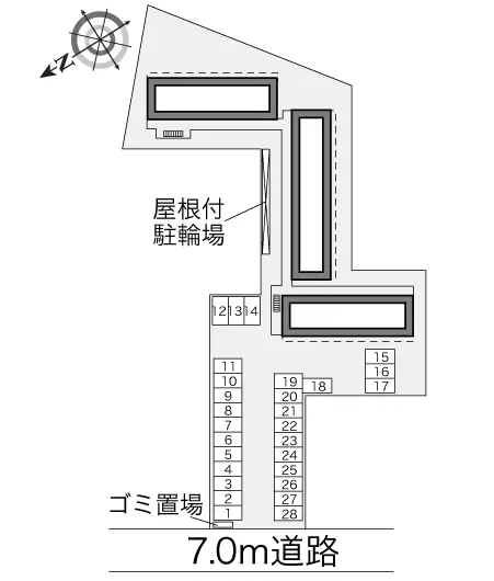 ★手数料０円★千葉市若葉区千城台北１丁目　月極駐車場（LP）